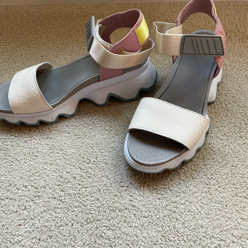 Sorel Women's Sandals in Cream, Pink, and Yellow